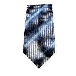 Botinelli Designer Men's 100% Silk Tie Blue Basketweave Pattern